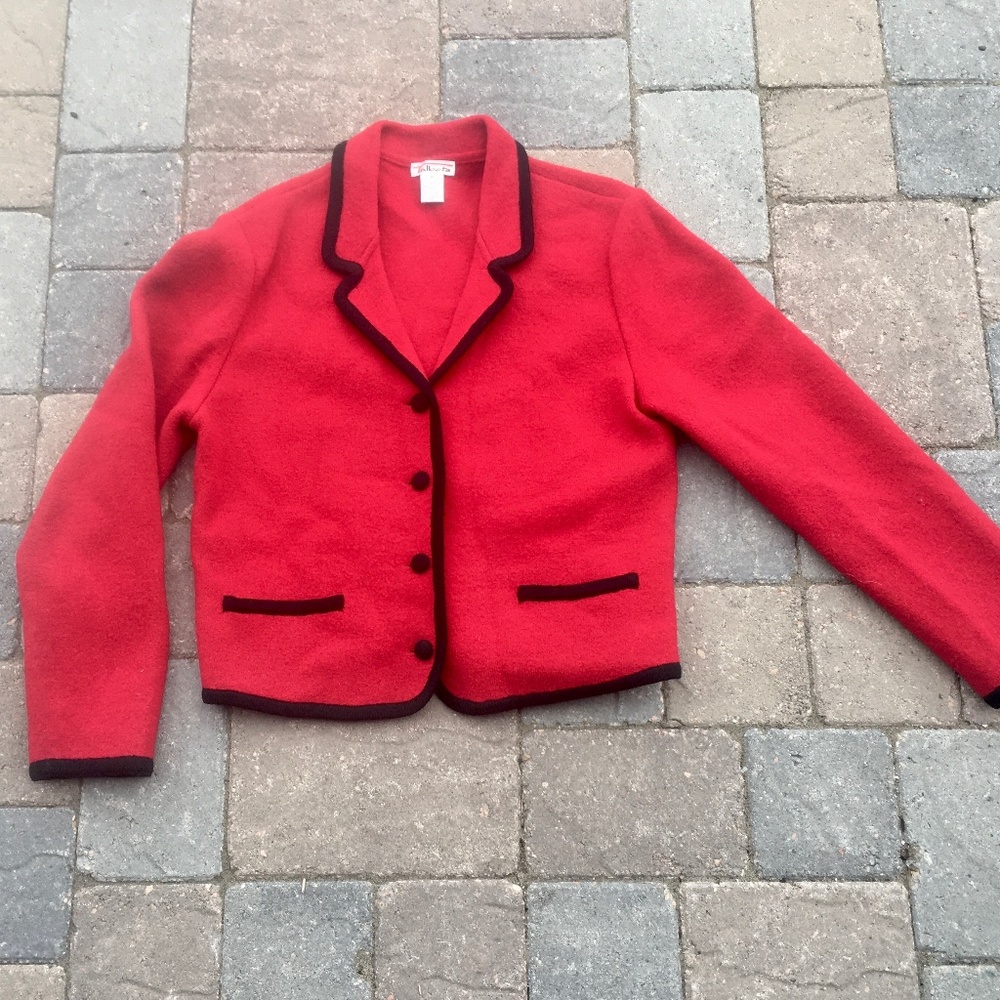 Talbots Red wool blazer coat